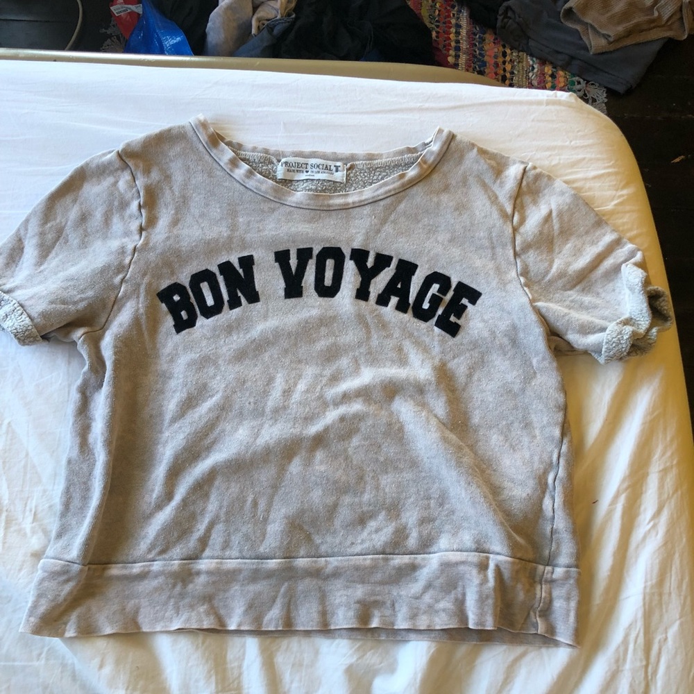 Project Social “Bon Voyage” crop Sweater